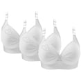 thumbnail image 1 of Soutiens-gorge de Sport pour Femmes, Lot de 3 2025 Confortable Col en V Sans Fil Bretelles Réglables Respirant Doux, Blanc TP-4TG, 3 Pcs, 1 of 6