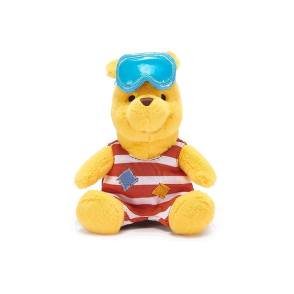 Disney Store Official Bathing Suit Plush – Winnie The Pooh Mini Bean Bag Plushie - Cute Stuffed Animal with Detailed Sculpting & Embroidered Features - Plush Toys for Kids - 7 Inches