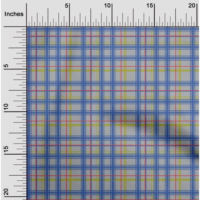 oneOone Tissu Polyester Lycra Tissu à Carreaux Madras BTY 56 Pouces de Large