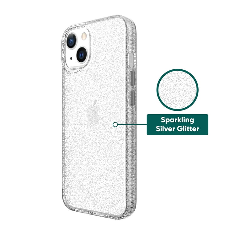 onn. Silver Glitter Phone Case for iPhone 13 - Walmart.com