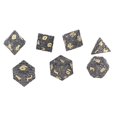 thumbnail image 2 of Solid Dices Toy Metal Polyhedron Clear Number Role Playing Rolling Dice Toy Set for Tabletop Electroplated Black Gold Font, 2 of 4
