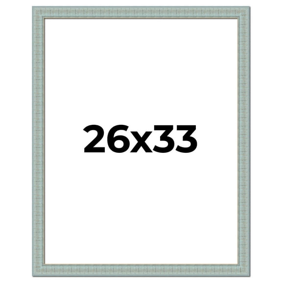 26x33 Frame Blue Teal Distressed Solid Wood Picture Frame | 1.625 Inch Moulding Width | Sonoma Blue
