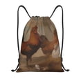 thumbnail image 1 of Xecao Oil Painting Chicken And Duck Pattern Sports Drawstring Backpack - String Swim Gym Bag with Wet Proof Pocket for Women&Men-Small, 1 of 6