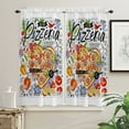 thumbnail image 3 of Gourmet Graffiti Pizza Small Curtain Rod Pocket Short Curtains Half Drapes Partition Cabinet Door Window Curtains Home Decor, 3 of 6