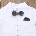 thumbnail image 4 of 2019 Mode Nouveau-Né Garçon Manches Courtes Coton Gentleman Rompers Denim Bodysuit 3-24M, 4 of 4
