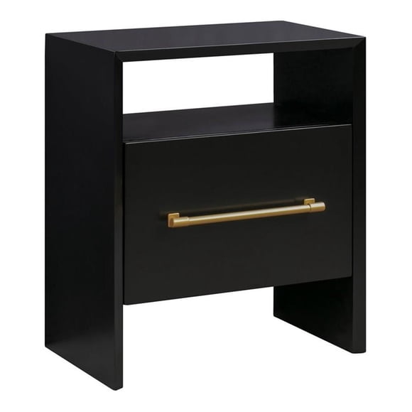 TOV Furniture Libre Table de Nuit Moderne en Bois d'Acacia de 27 Po H, Noir