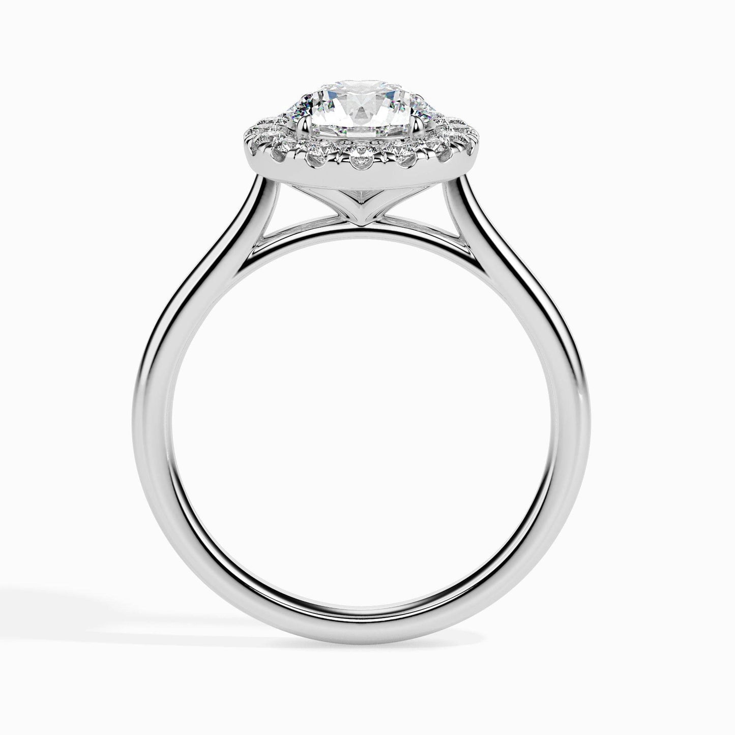 Kiva Jewel 14K White Gold Plated Ring - 1.66 Ct Lab Created Round Cut Diamond Halo Ring for Women - Exquisite Engagement Ring - Perfect for Proposals - Birthday and Anniversary Gifts for Her