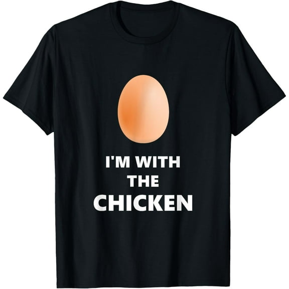 Fun I'm With The Chicken Egg Halloween Costume T-Shirt men and women can wear, black, white, gifts