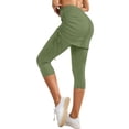 thumbnail image 1 of Versatile Quarter Length Ruched Skirt Pant for Women Daily Casual Wear Yoga Practice Comfortable Stretch Fabric Easy Care Machine Washable Spring Summer, 1 of 7