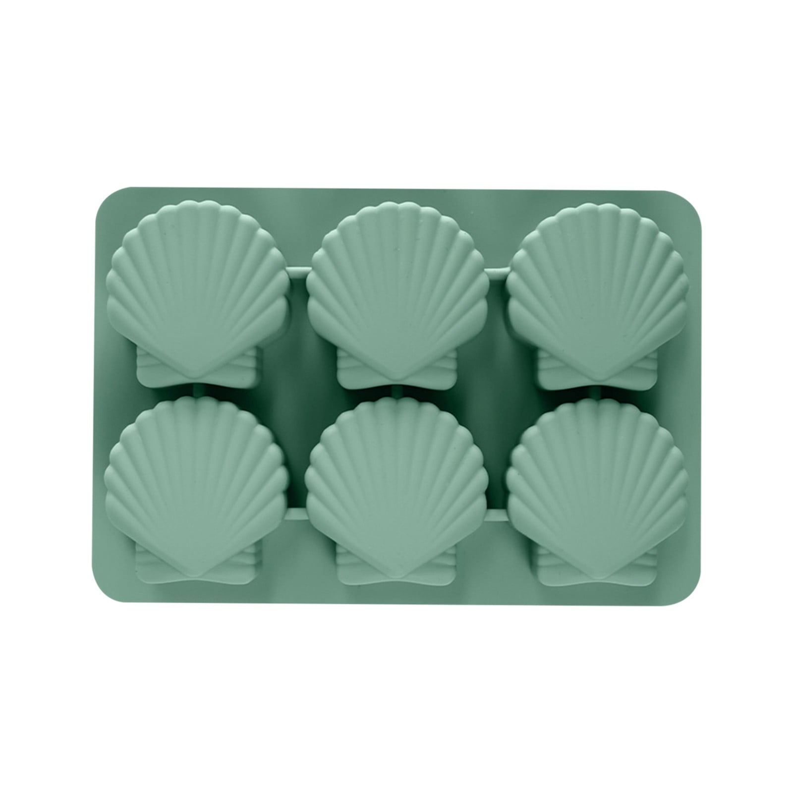 Fufafayo 7Pcs Silicone Ice Tray, Reusable Ice Maker for Freezer, Shell Shaped Ice Maker for Cocktails Beverages, Easy Release Ice Storage Box for Kitchen Home Bar Party