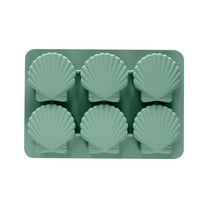 TERGAYEE Ice Cube Tray Ice Cube Trays for Freezer Food Grade Silicone Ice Cube Tray,6 Grid Shell Shape Non Stick and Easy To Release Great for Creating Special Shaped Ice Cream