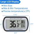 thumbnail image 3 of Fusion 2 Pack Refrigerator Fridge Thermometer Digital Freezer Room Thermometer Waterproof Large LCD Display Max/Min Record Function-Black, 3 of 7