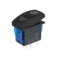 thumbnail image 1 of Interruptor basculante de 5 pines, luz LED azul de encendido y apagado, juego de cables de puente de interruptor de 12 V/24 V para Jeep Boat Car Truck, 1 of 8
