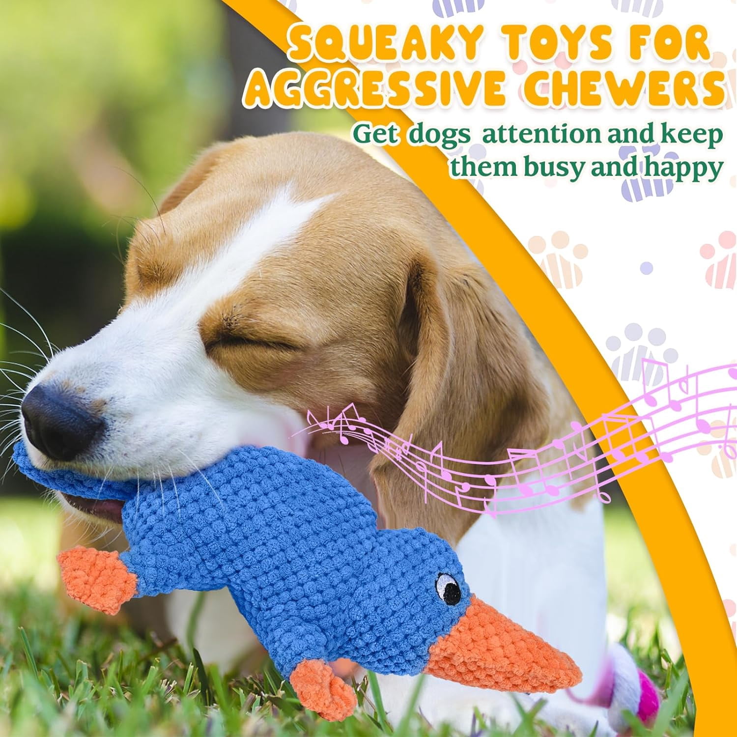 Aerqvix Durable Dog Toys for Small Large Dogs, Dog Chew Toy for Not Aggressive Chewers, Tough Squeaky Interactive Dogs Toys for Puppies Plush Puppy Toys Goose Pet Toy Puppy Chew Toys for Teething