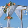 thumbnail image 6 of 2x Flower Swag Decoration Wedding Welcome Sign ,Wreath Garlands Flower Garland for Front Door Wall Decor Party Reception Backdrop Decoration Orange, 6 of 8