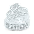 thumbnail image 3 of White Silver 1/2Ctw Natural Diamond P1 Gift Heart Trio Set, Womens Size: 7 / Mens Size: 10, 3 of 3