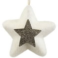 thumbnail image 6 of Northlight Plush Metallic Star Hanging Christmas Ornament - 3.75" - White and Silver, 6 of 7