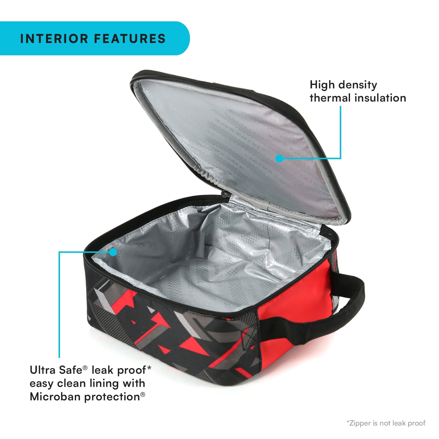 Arctic Zone Lunch Box Combo with Thermal Insulation, Tesseract Gray and Red