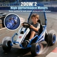 thumbnail image 6 of 24V 8.5 MPH Electric Go Kart for Kids, 400W Powerful Drift Kart w/ Front EVA Wheel & Metal Frame, Ride on Toy w/ Music & Lights, Suspension, 2 Speed, 5 Point Harness, Crazy Cart for Ages 6+, Blue, 6 of 8
