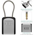 thumbnail image 2 of Key Lock Box, 4-digit Password Combination Lock Box for House Key, Portable Hanging Small Safe Box Waterproof Fireproof, Key Lock Box for Outside, Large-capacity Metal Box with Detachable Hook, 2 of 7