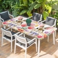 thumbnail image 2 of Easter Bunny Table Cloths for 6 Foot Rectangle Tables, Spring Tulips Vintage Botanical Pastoral Patio Waterproof Elastic Fitted Tablecloths, Washable Rectangular Table Cover for Camping, 2 of 8