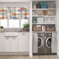 thumbnail image 5 of LALILO Kitchen Curtain Valance Tile With Colorful Rod Pocket Window Curtain 52"x 18" Set of 2, 5 of 5