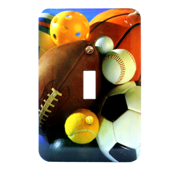 Leviton Football Baseball Sport Athlete Theme Wallplate Switch Cover 89001-SPT