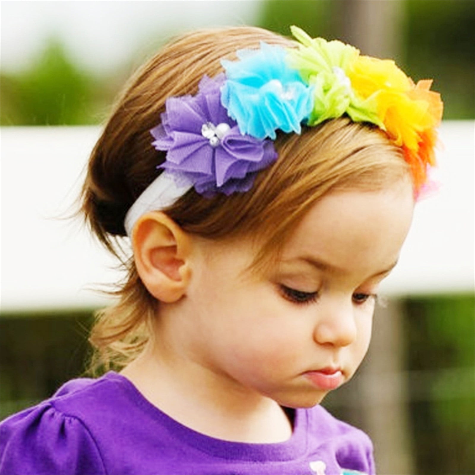 FROG SAC Glitter Headbands for Girls, Rainbow Headband for Little