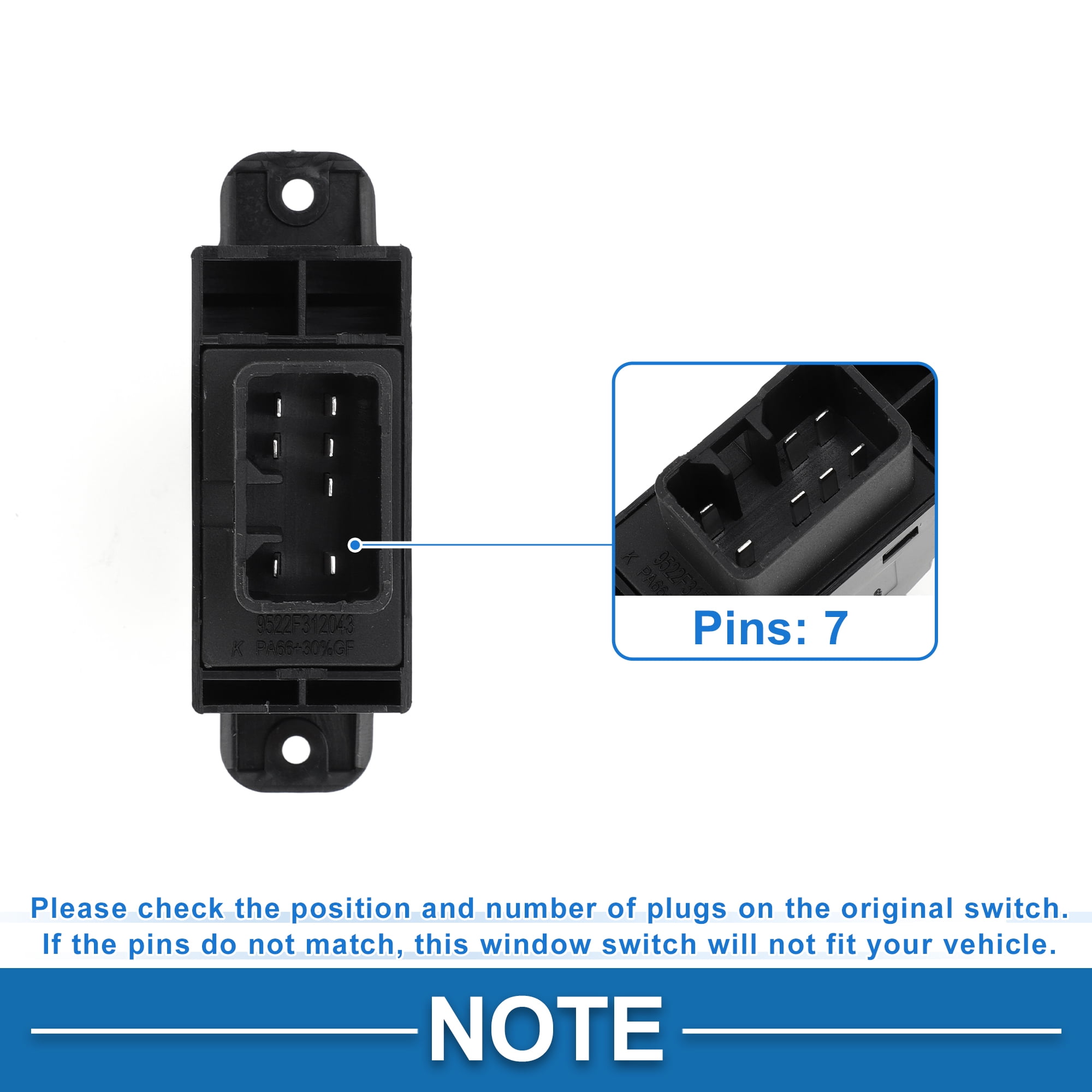 Unique Bargains Power Window Switch for Hyundai Accent 2011-2014 935801R001 Rear