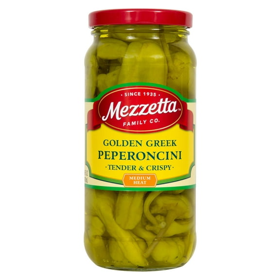 2X - Mezzetta Golden Greek Peperoncini, Whole, 16 Ounce