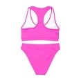 thumbnail image 3 of DORKASM Women's Solid Color Sports Bikini Set - & Functional Swimwear Hot Pink S, 3 of 4