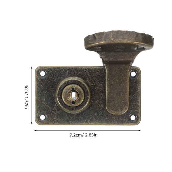ibasenice 2Pcs Coffee Antique Style Small Box Lock with Enhanced Security for Home Suitcase Luggage