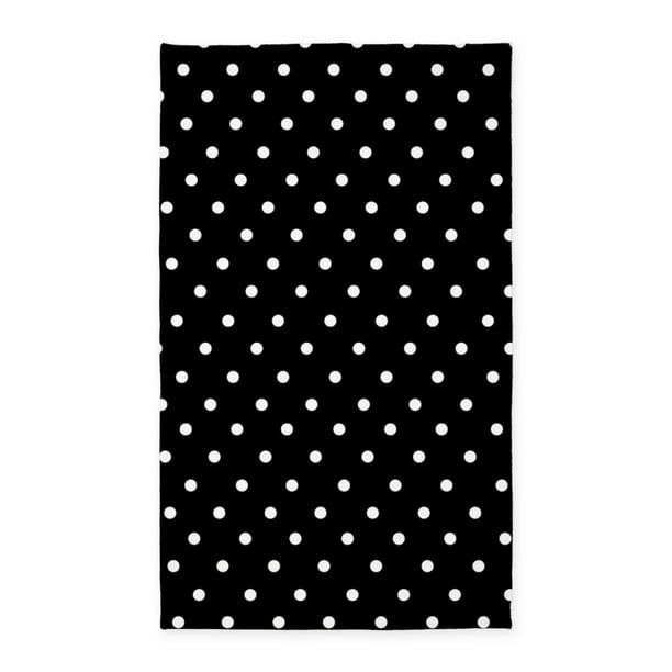 CafePress Black And White Polka Dot 3'X5' 3'x5' Decorative Area Rug