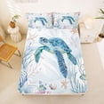 thumbnail image 5 of Erosebridal Watercolor Underwater Word Queen Sheet Sets,Ocean Marmine Sealife Turtle Bed Set For Kids 4-Piece, 5 of 6