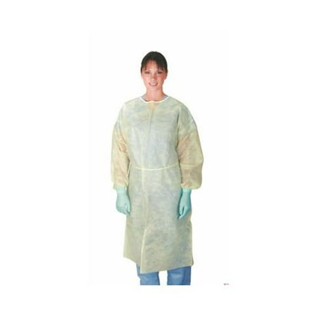 Medline Polypropylene Isolation Gowns,Yellow,Regular/Large CRI4000