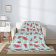 thumbnail image 2 of Sikiie Watermelon Cozy Flannel Fleece Throw Blanket: Lightweight & Thick for All Seasons - Perfect for Women, Men, & Kids"50"x40", 2 of 6