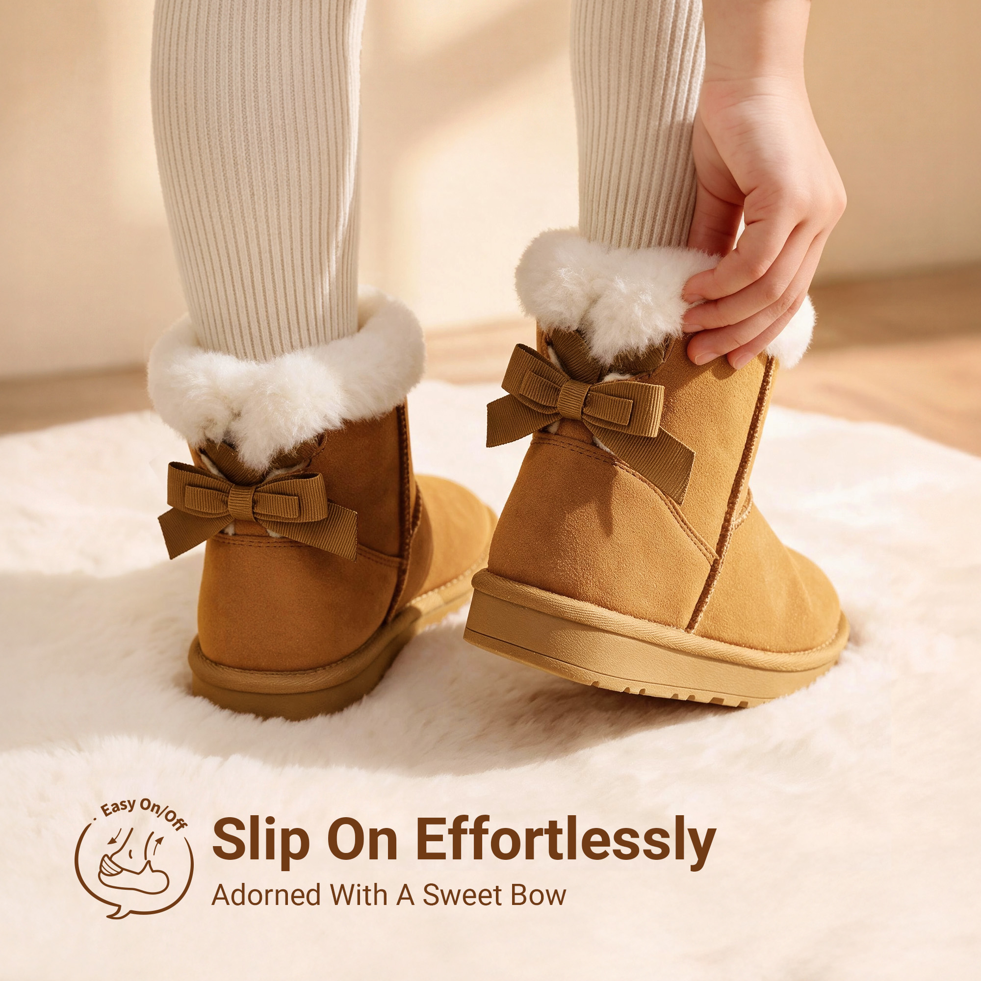 Dream Pairs Girls Winter Snow Boots with Bow photo 5