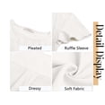thumbnail image 6 of Fantaslook Pleated Blouses for Women Dressy Casual Tops Business Work Shirts Ruffle Sleeve Crew Neck Summer Outfits, 6 of 9