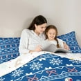 thumbnail image 5 of Manfei Merry Christmas Full Size Comforter Sets,Snowmen Candy Cane Bedding Comforter Set,Blue White Bedding Sets For Kids Girls,Super Cozy Room Decor Reversible,3pcs, 5 of 8