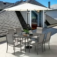 thumbnail image 3 of Nuu Garden 7-Piece Outdoor Dining Set, Iron Table with 1.57"Umbrella Hole and 6 Textilene Chairs, 3 of 10