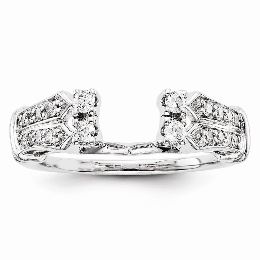 Jewelry 14k White Gold Polished Diamond Ring Guard Jewelry Gifts for Women .33 dwt