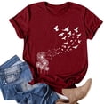 thumbnail image 2 of Pompotops Mode Femmes Été Demi-Manche Chandail-Over Couleur Unie Blouse Décontractée, 2 of 5