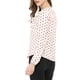 thumbnail image 4 of Blusa de manga larga con cuello de volantes INSPIRE CHIC para mujeres, Día de San Valentín, 3XL, blanca con puntos rojos, 4 of 7