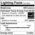 thumbnail image 6 of 2Pk - 5.5W A15 LED Clear Intermediate Base 2700K 450 Lumens, 6 of 6