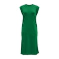 thumbnail image 7 of VBVC Women's Slim Sleeveless Tank Midi Dress , Casual Summer Side Slit Dress For Women , Ladies' Lightweight Crewneck Tunic Dress with Pockets,Green,S-2XL, 7 of 7