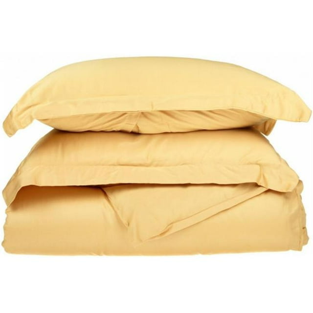 Microfiber Full/ Queen Duvet Cover Set Solid Gold