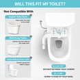thumbnail image 5 of Atzeste Ultra-Slim Bidet, Non-Electric Dual Nozzle Feminine Wash Fresh Water Sprayer, Adjustable Water Pressure, Bidet for Toilet Seat Attachment, Stainless Steel Inlet Badays, 5 of 11