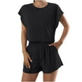 thumbnail image 4 of Maean Women's Athletic Outfit 2 Piece Set Quick Dry Short Sleeve Crop Tops and High Waist Shorts Pockets Tracksuit, 4 of 7