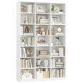 thumbnail image 4 of Hiphuta 86"H x 47"W Wood Triple 7-Tier Standard Bookcase, Tall Bookcase for Bedroom, Living Room and Office, Freestanding 21 Cubes Display Storage Shelves, White, 4 of 7