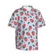 thumbnail image 2 of Uemuo Strawberries Printed Regular Fit Short Sleeve Casual Hawaiian Shirt for Men,Aloha shirt,Tropical shirt,Floral print shirt,Vacation Beach shirt-3X-Large, 2 of 9